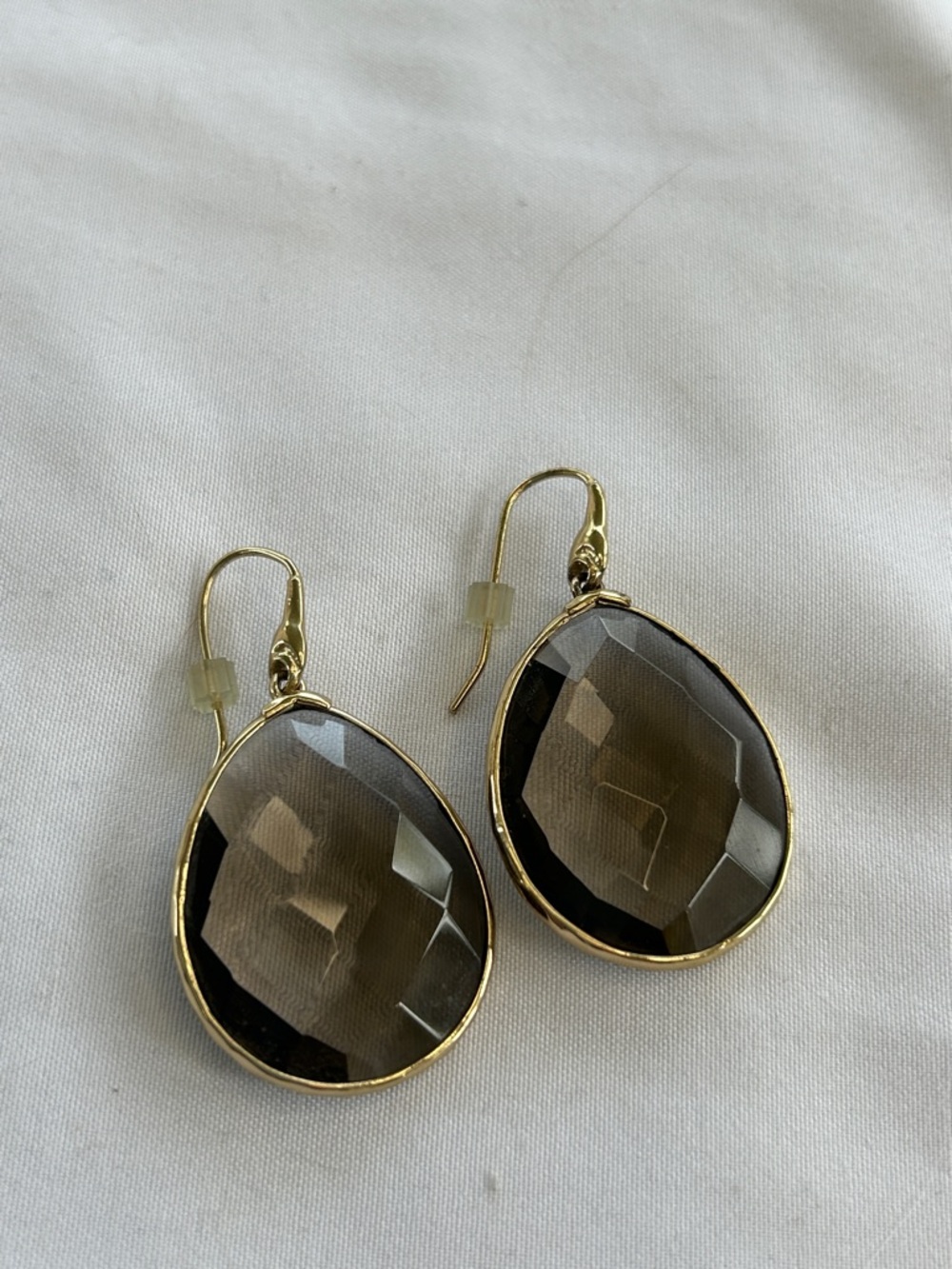 Stella & Dot Smoky Quartz Faceted Drop Earrings - Picture 2 of 5